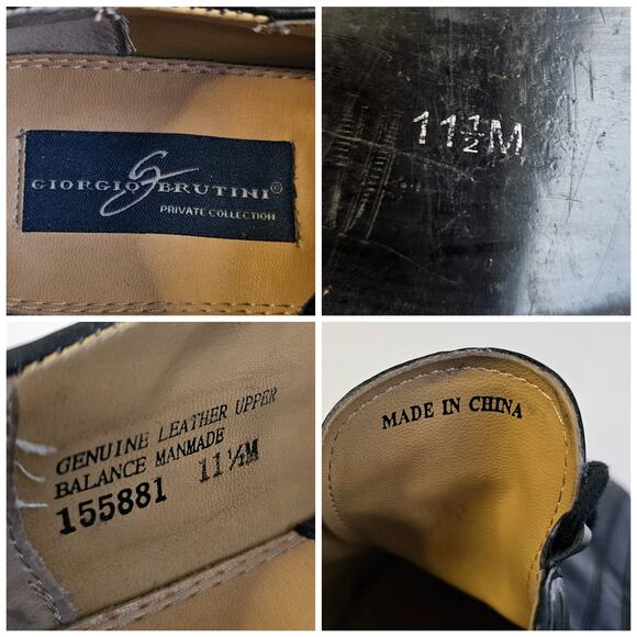 Black Leather Square Toe Oxford Giorgio Brutini Size 11.5 Dress Shoe Tassels - Picture 7 of 13